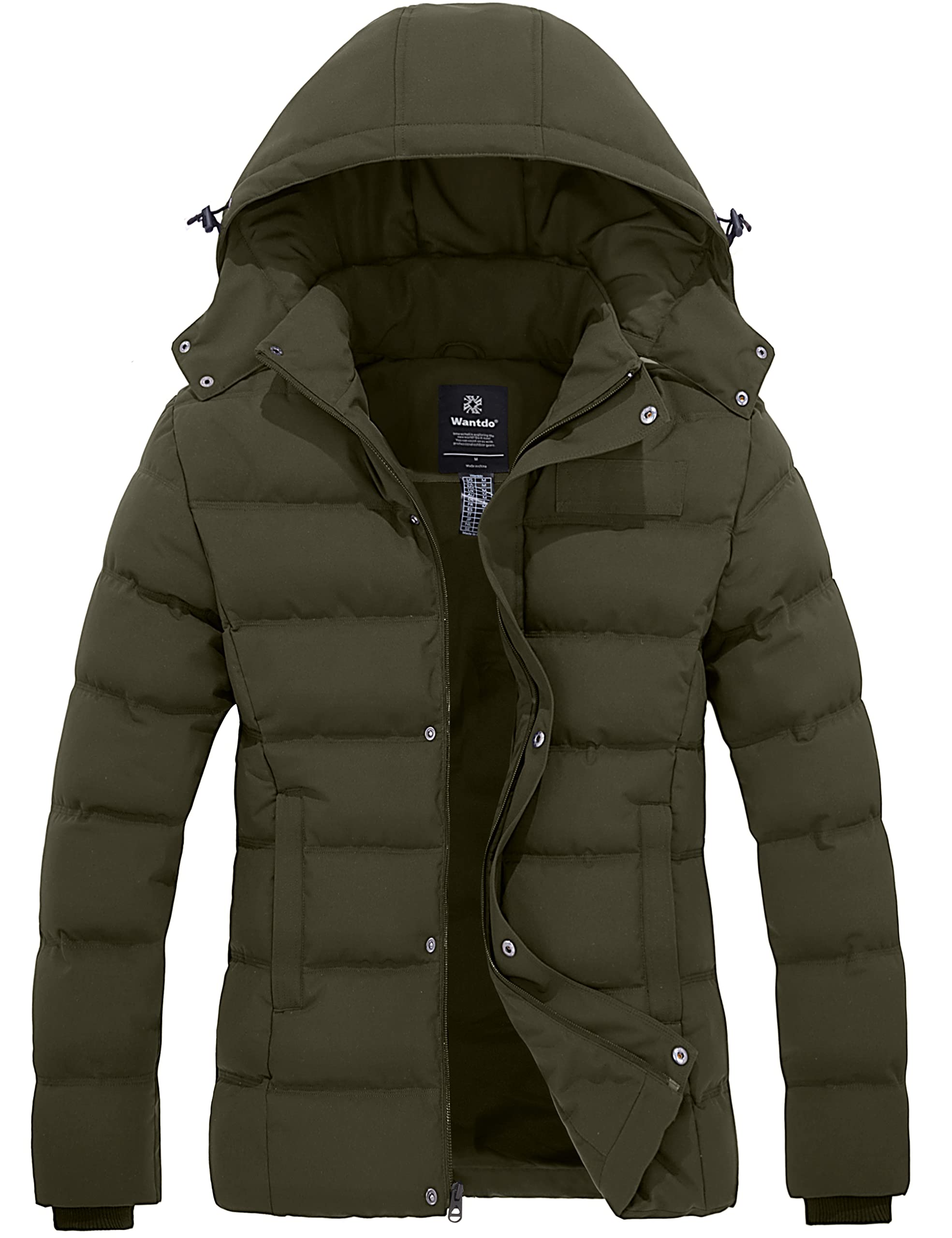 Wantdo Women's Hooded Warm Winter Coat Quilted Thicken Puffer Jacket with Removable Hood